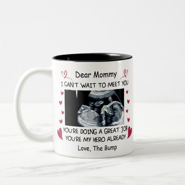Gift från Baby för att Mamma ska Två-Tonad Mugg (Vänster)