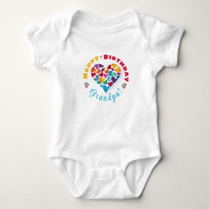 Gift från Baby, Grattis på födelsedagen Grandpa T Shirt
