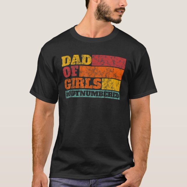 Gift från döttrarna Pappa i manar, Far T Shirt (Framsida)