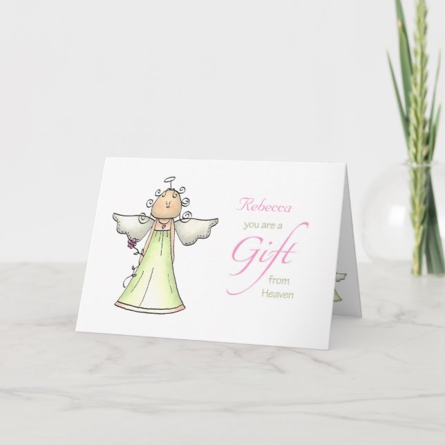 Gift från himlen, Anpassat namn på adoptionsdagen Kort (Framsida)