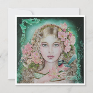 Gift from the fairy wren square greeting card kort