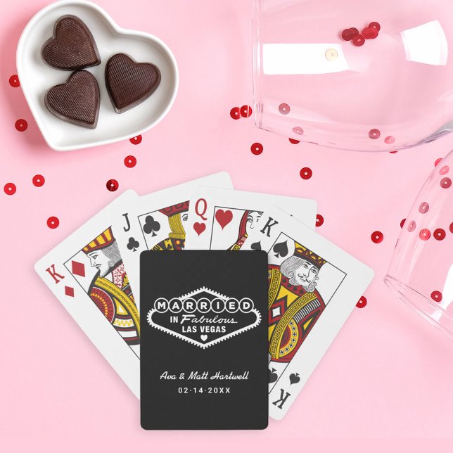Gift gifta sig i fantastiska Las Vegas Svart Vitt Casinokort (Skapare uppladdad)