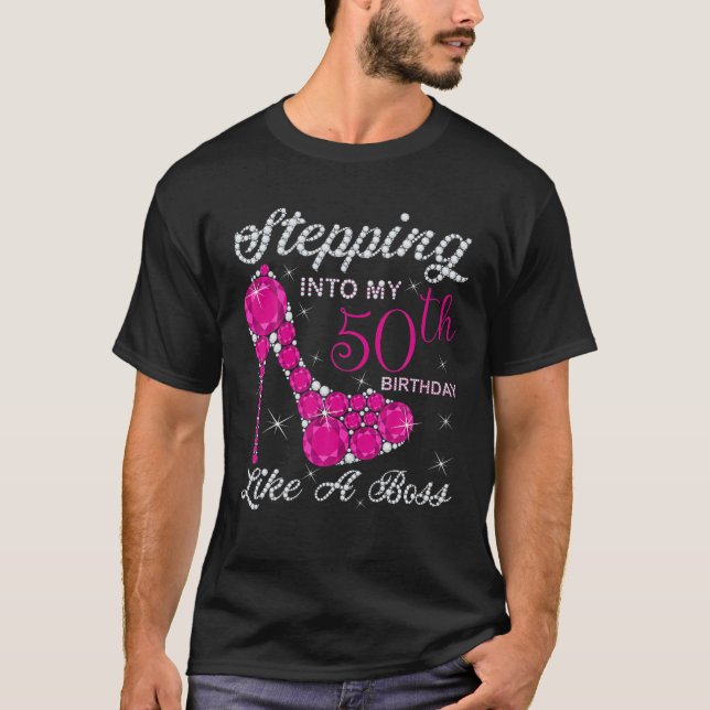 Gift Girls,Queens,Stepping Into My 50Th Birthday L T Shirt (Framsida)