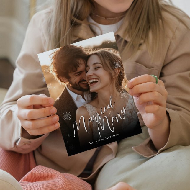 Gift & Glad Julsnöflingor Julfotografisktryck Fototryck (Skapare uppladdad)