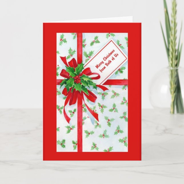 Gift God jul från oss båda Helgkort (Framsida)