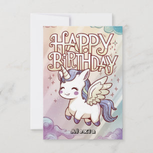 Gift Hälsning Unicorn Birthday Kort