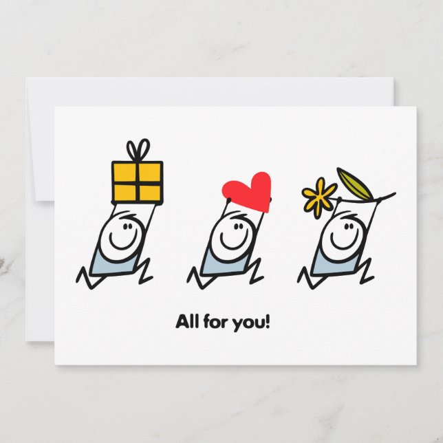 Gift, hjärta och blomma julkort (Framsida)