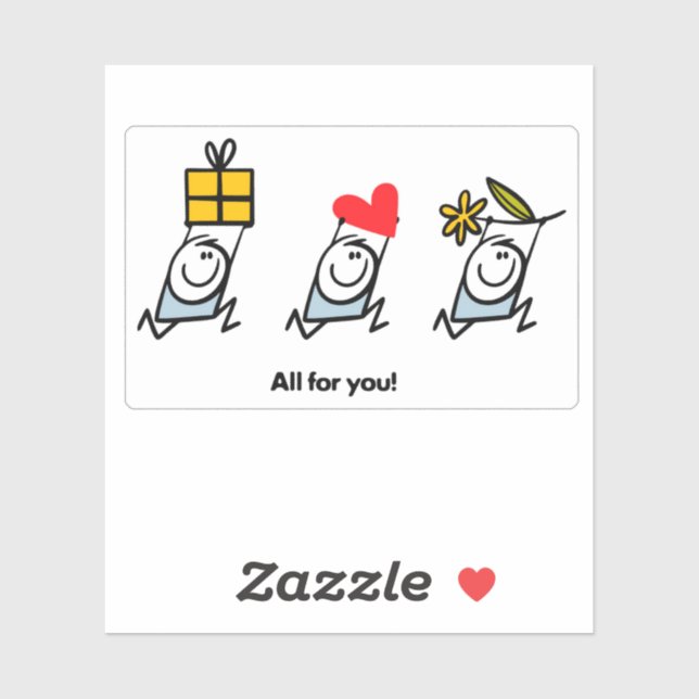 Gift, hjärta och blomma klistermärken (Ark)