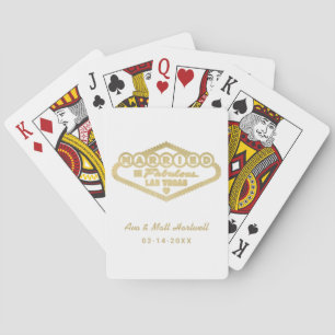 Gift i Fabulous Las Vegas Guld White Bröllop Casinokort