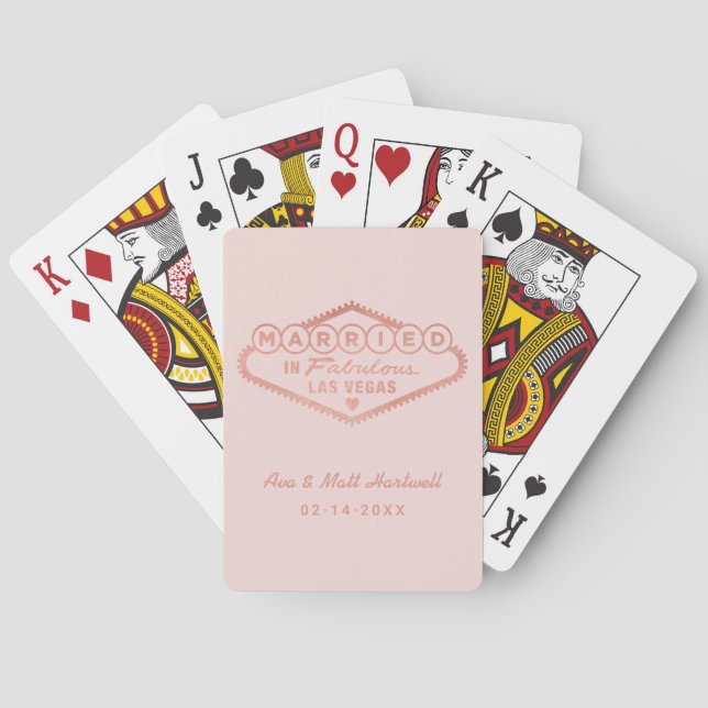 Gift i Fabulous Las Vegas Ro Guld Bröllop Casinokort (Baksidan)