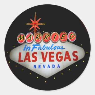 Gift i Fabulous Las Vegas Runt Klistermärke