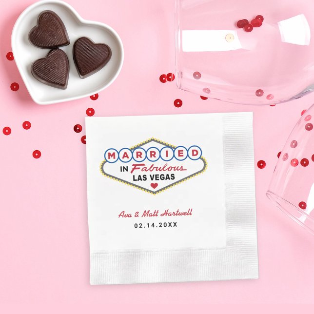 Gift i fantastisk Las Vegas-bröllop Pappersservett (Skapare uppladdad)
