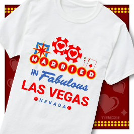 Gift i fantastisk Las Vegas bröllop söta par T Shirt