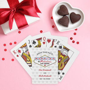 Gift i fantastisk Vegas-bröllop Spara datumet Casinokort