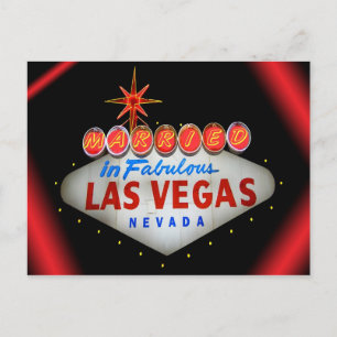 Gift i fantastiskt Las Vegas bröllopsannonsering Meddelande Vykort