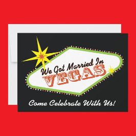 Gift i inbjudan till Las Vegas-Bröllopsfest