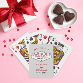 Gift i Las Vegas Grå Spara datumet Casinokort