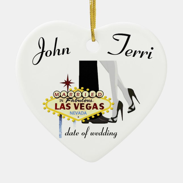 Gift i Las Vegas Personlig Ceramic Ornament (Framsidan)
