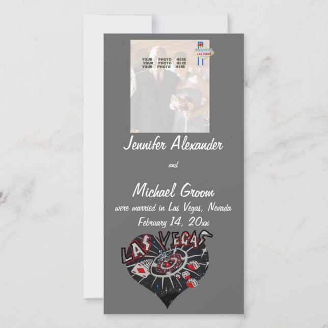 Gift i Las Vegas Photo Announcement Meddelande (Framsida)