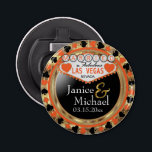 Gift i Las Vegas Stil - Orange Flasköppnare<br><div class="desc">Flaska-öppnare. I en gift i Las Vegas stil-design med orange och faux guld-redo för att du ska kunna anpassa dig. Det finns mer färg. 📌 Om du behöver anpassa ytterligare klickar du på knappen "Klicka för att anpassa ytterligare" eller "Anpassa eller redigera design"och användor verktyg för att ändra storlek, rotera,...</div>