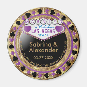 Gift i Las Vegas - Tack - Lila Magnet