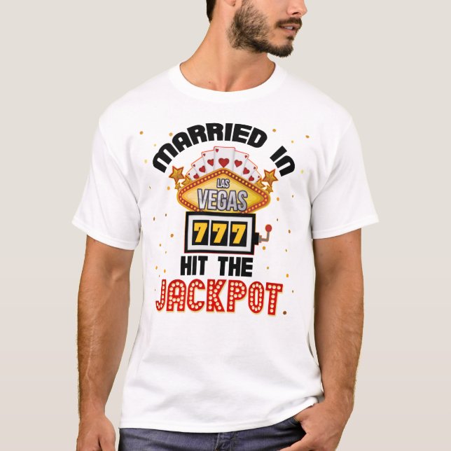 Gift i Vegas Jackpot Casino Bröllop par T-S T Shirt (Framsida)