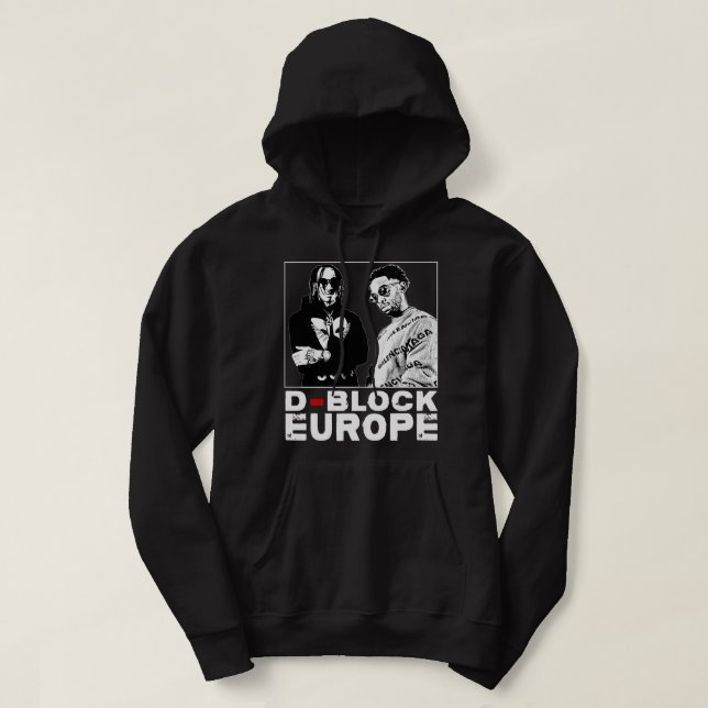Gift Idea Classic D Block Europe Black and White D Hoodie (Design framsida)