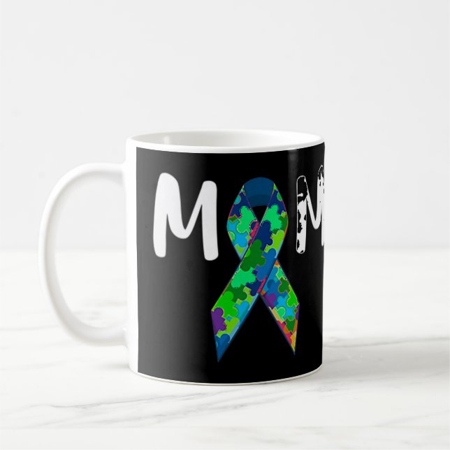 Gift Idea for Women - Autism Mamma Shirt. Fantasti Kaffemugg (Vänster)