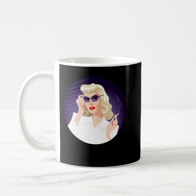Gift Idea Stanwyck Drama Barbara Actress Funny Gra Kaffemugg (Vänster)