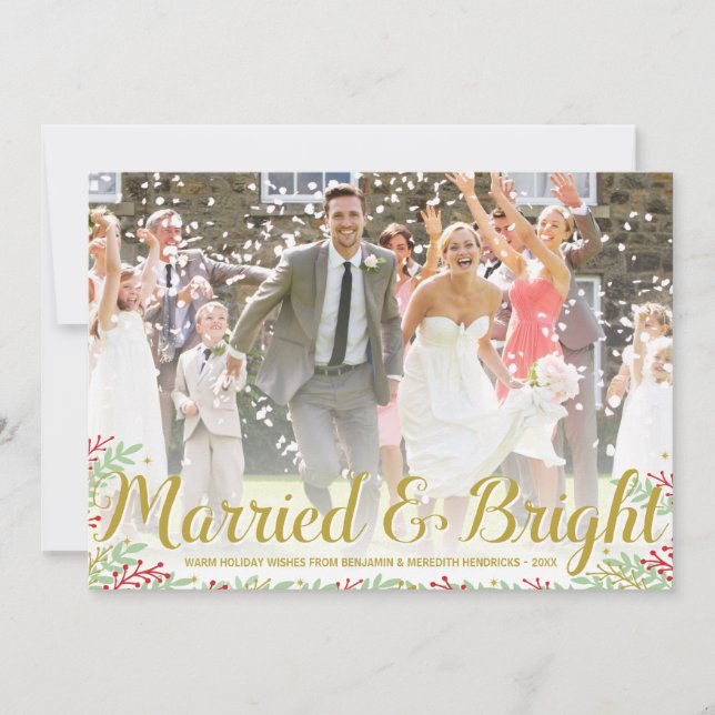 Gift jul | Fotokort för Newlyweds-Helgdag Julkort (Framsida)