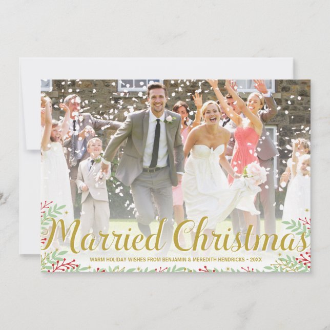 Gift jul | Fotokort för Newlyweds-Helgdag Julkort (Framsida)