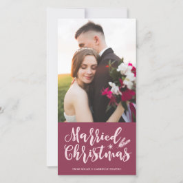 Gift jul | Modern Gräs Mauve Photo Julkort