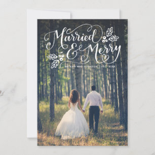 Gift julkort med äktenskapstypografi