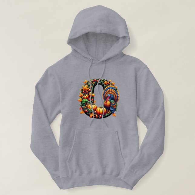 Gift letter o Thanksgiving style  Hoodie (Design framsida)
