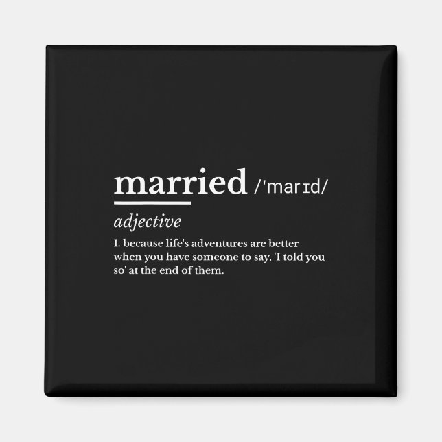 Gift Life Funny Definition Joke Humor Giftermål Magnet (Framsidan)