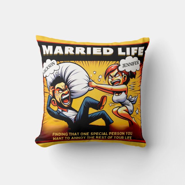 Gift Life Humor, Anpassadet Namn Kudde (Framsida)