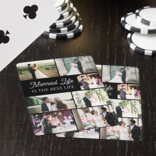 Gift liv är bästa livets fotokollage casinokort