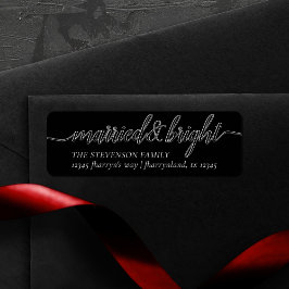Gift ljus | Modern Black Script Adress Returadress Etikett