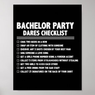 Gift Mann Bröllop Rolig Bachelor Checklista Par Poster