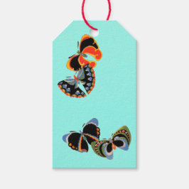 GIFT MÄRKRE ANY TILLFÄLLE BUTTERFLIES ON BLUE PRESENTETIKETT