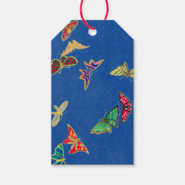 GIFT MÄRKRE ANY TILLFÄLLE BUTTERFLIES ON BLUE PRESENTETIKETT