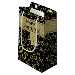 Gift Märkre Birthday 95 Number Mönster Black/Guld