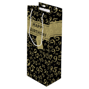 Gift Märkre Birthday 95 Number Mönster Black/Guld