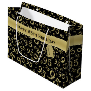 Gift Märkre Birthday 95 Number Mönster Black/Guld