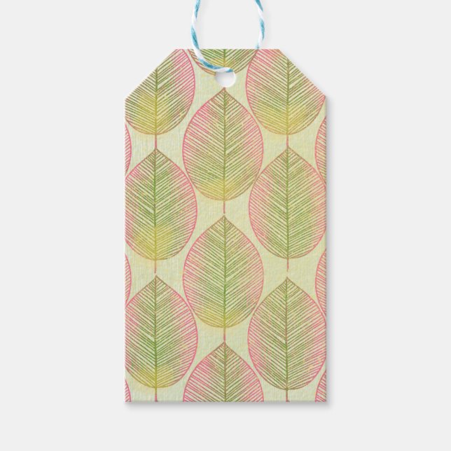 Gift Märkre | Dagens moderna Fläkt Handflatan Löv  Presentetikett (Framsidan)