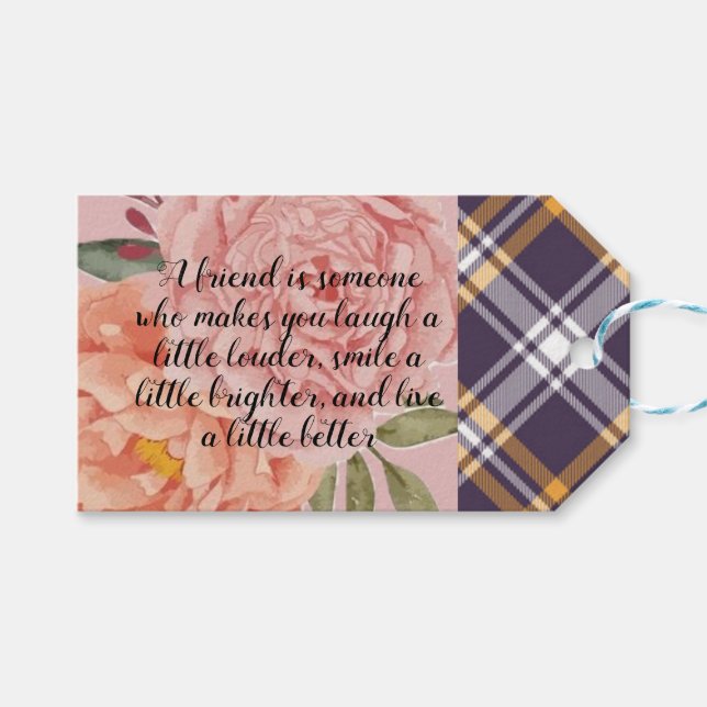 Gift Märkre. En vän gör livet bättre. Presentetikett (Framsidan (Horisontell))