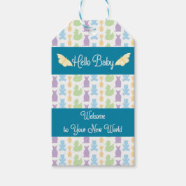 Gift Märkre för Nyfödd bebis med Butterflies Presentetikett