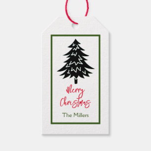 GIFT MÄRKRE GOD JUL TRÄD CUSTOM NAMN PRESENTETIKETT