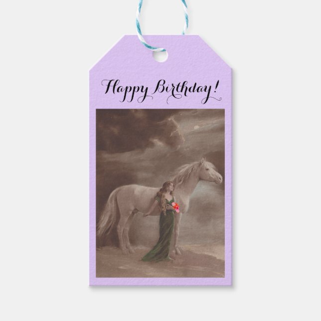 Gift Märkre Grattis på födelsedagen Dream Girl-häs Presentetikett (Framsidan)