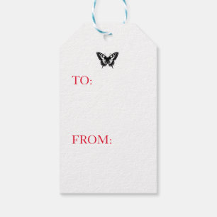 GIft Märkre JAPANESE BUTTERFLIES TWILIGHT BLUE Presentetikett
